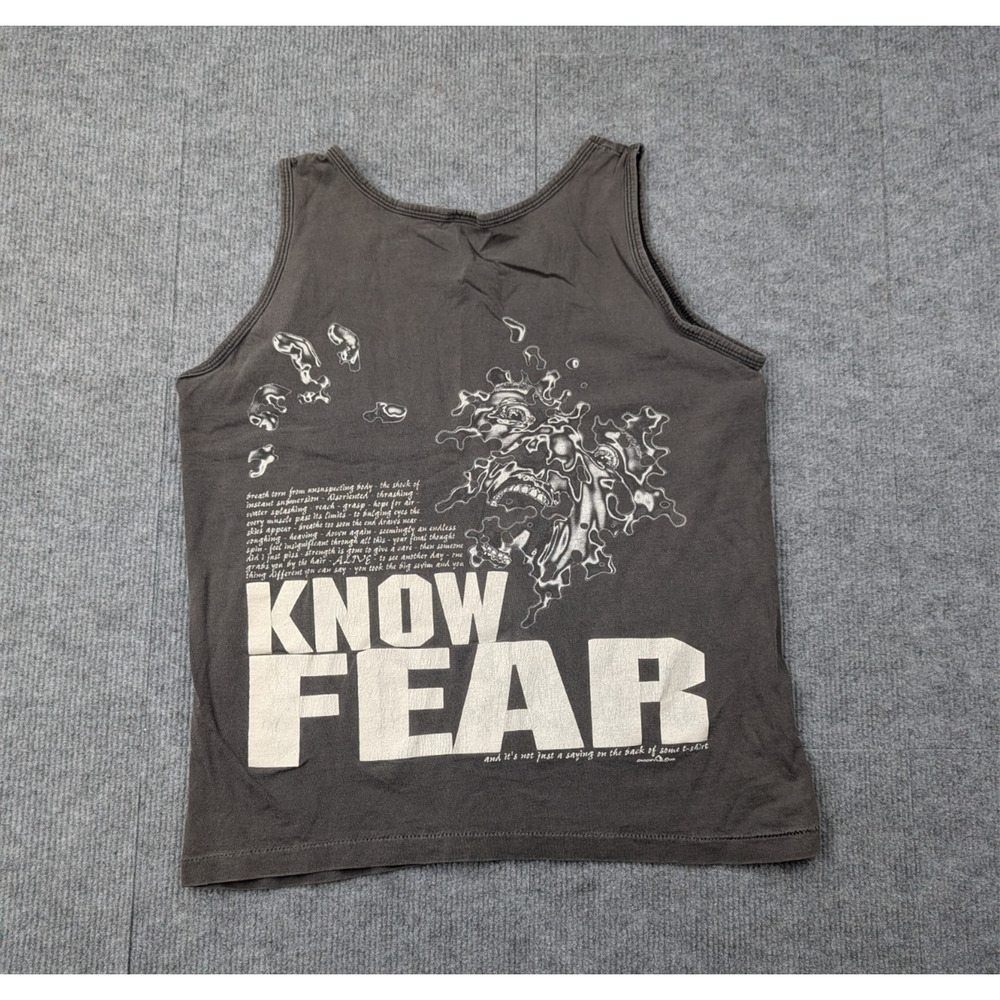 Vintage Deschutes River Tank Top Mens Large Gray Know Fear Single Stitch Oregon
